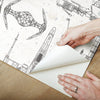 Star Wars Blueprint Peel & Stick Wallpaper Peel and Stick Wallpaper RoomMates   