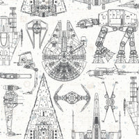 Star Wars Blueprint Peel & Stick Wallpaper Peel and Stick Wallpaper RoomMates Roll  