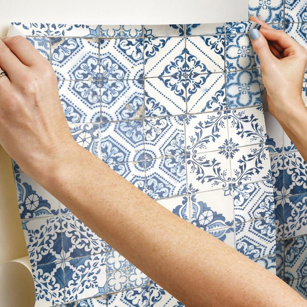 Mediterranean Tile Peel and Stick Wallpaper Peel and Stick Wallpaper RoomMates   