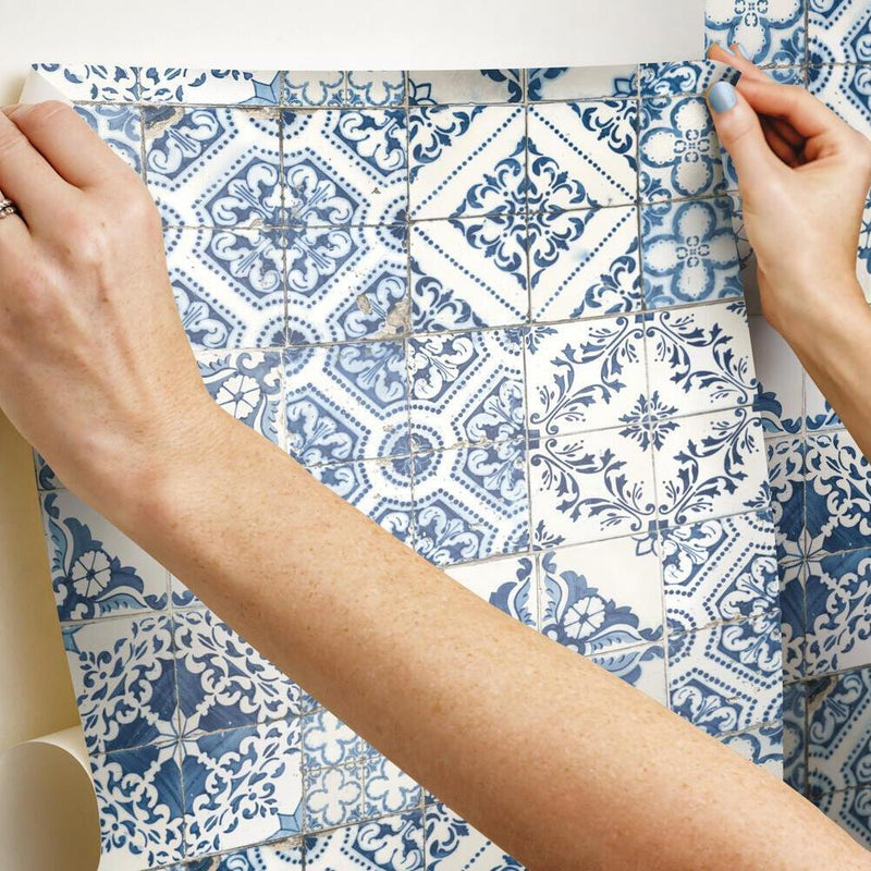Mediterranean Tile Peel and Stick Wallpaper Peel and Stick Wallpaper RoomMates   