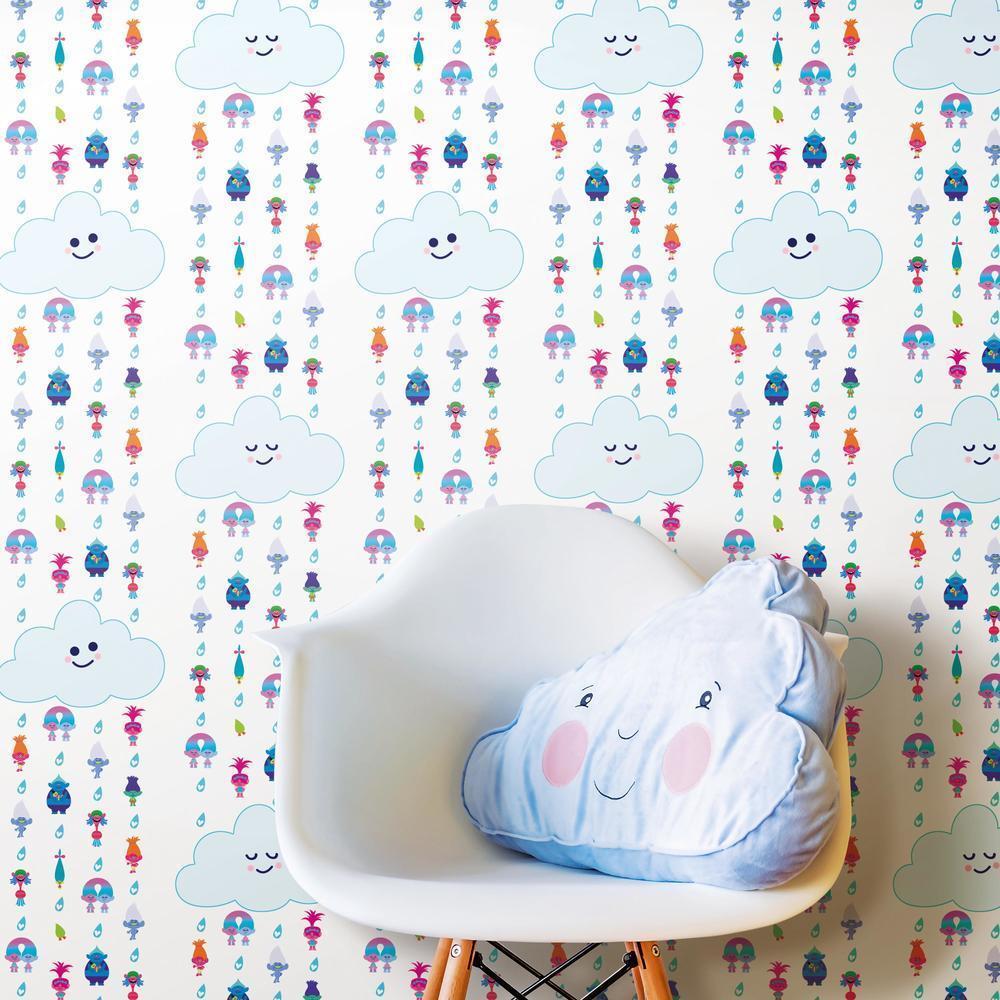 Trolls Clouds Peel and Stick Wallpaper Peel and Stick Wallpaper RoomMates   
