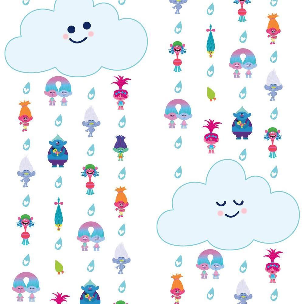 Trolls Clouds Peel and Stick Wallpaper Peel and Stick Wallpaper RoomMates Roll  