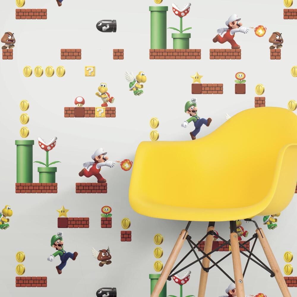 Super Mario Peel and Stick Wallpaper Peel and Stick Wallpaper RoomMates   