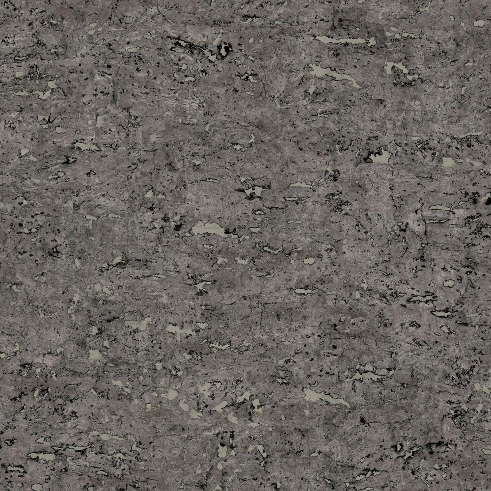 Faux Cork Peel and Stick Wallpaper Peel and Stick Wallpaper RoomMates Roll Charcoal Grey 