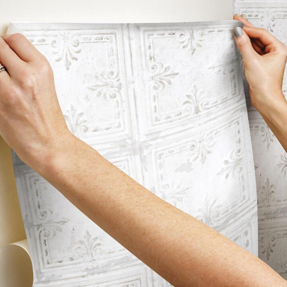 Tin Tile Peel and Stick Wallpaper Peel and Stick Wallpaper RoomMates   