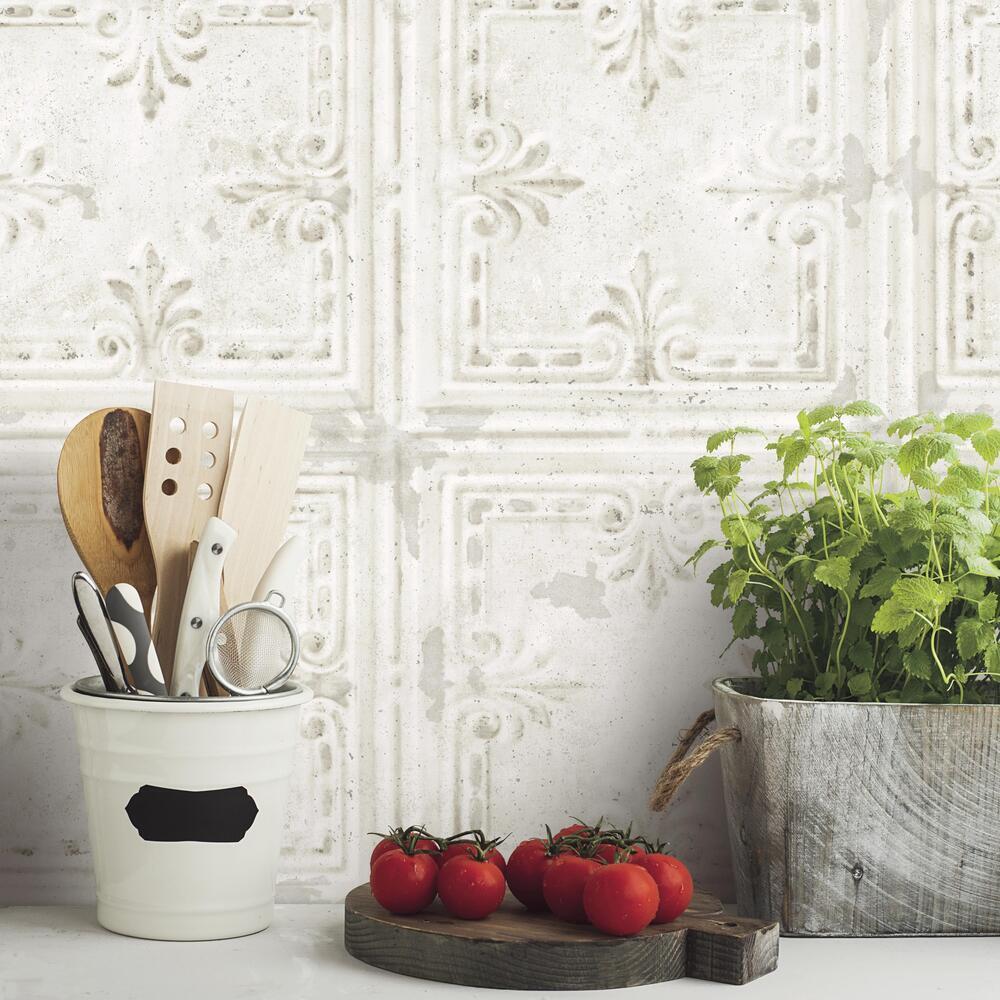 Tin Tile Peel and Stick Wallpaper Peel and Stick Wallpaper RoomMates   