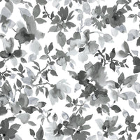Watercolor Floral Peel and Stick Wallpaper Peel and Stick Wallpaper RoomMates Roll Black 