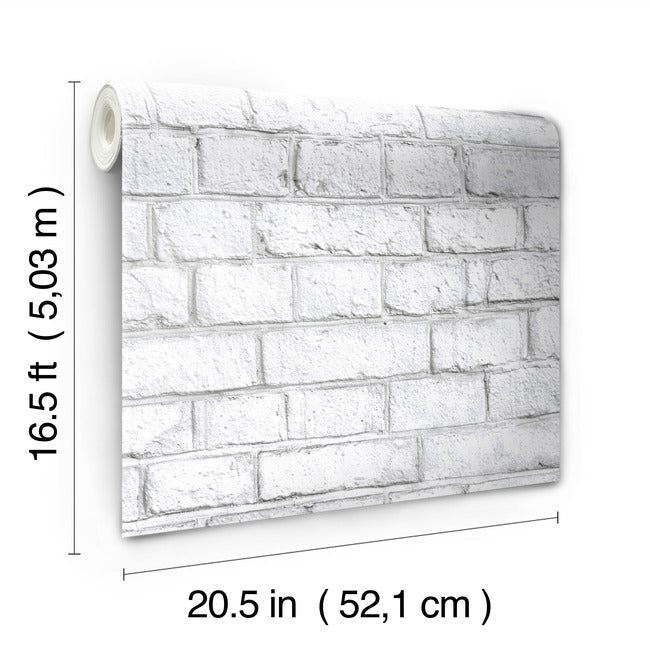 RoomMates White Brick Peel and Stick Wallpaper RoomMates White Brick Peel and Stick Wallpaper