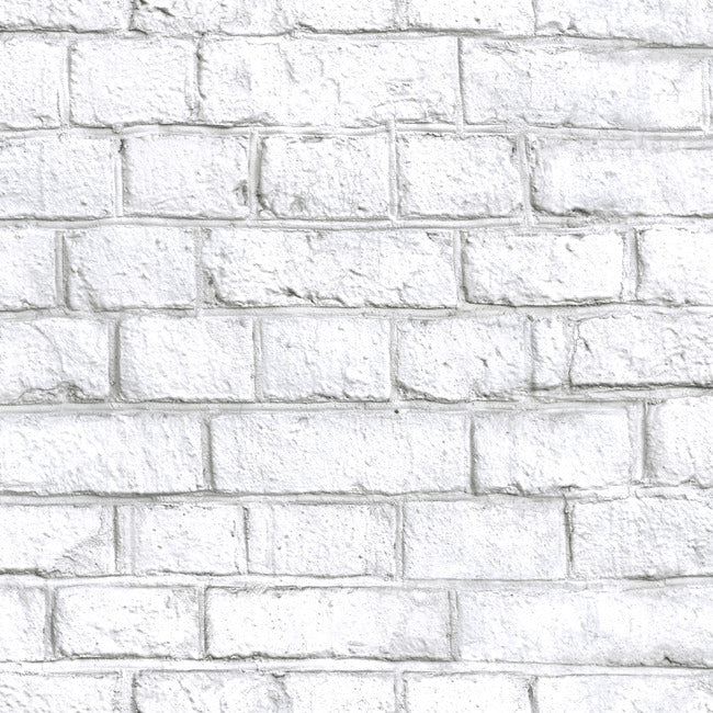 White Brick Peel & Stick Wallpaper Peel and Stick Wallpaper RoomMates Sample  