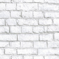 White Brick Peel & Stick Wallpaper Peel and Stick Wallpaper RoomMates Roll  