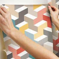 3D Steps Peel and Stick Wallpaper Peel and Stick Wallpaper RoomMates   