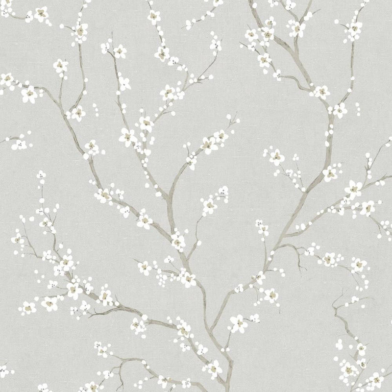 Cherry Blossom Peel and Stick Wallpaper Peel and Stick Wallpaper RoomMates Roll Neutral 