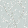 Cherry Blossom Peel and Stick Wallpaper Peel and Stick Wallpaper RoomMates Roll Blue 