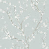 Cherry Blossom Peel and Stick Wallpaper Peel and Stick Wallpaper RoomMates Roll Blue 