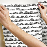 Doodle Scallop Peel and Stick Wallpaper Peel and Stick Wallpaper RoomMates   