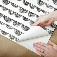 Doodle Scallop Peel and Stick Wallpaper Peel and Stick Wallpaper RoomMates   