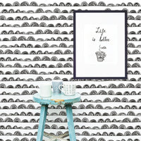 Doodle Scallop Peel and Stick Wallpaper Peel and Stick Wallpaper RoomMates   