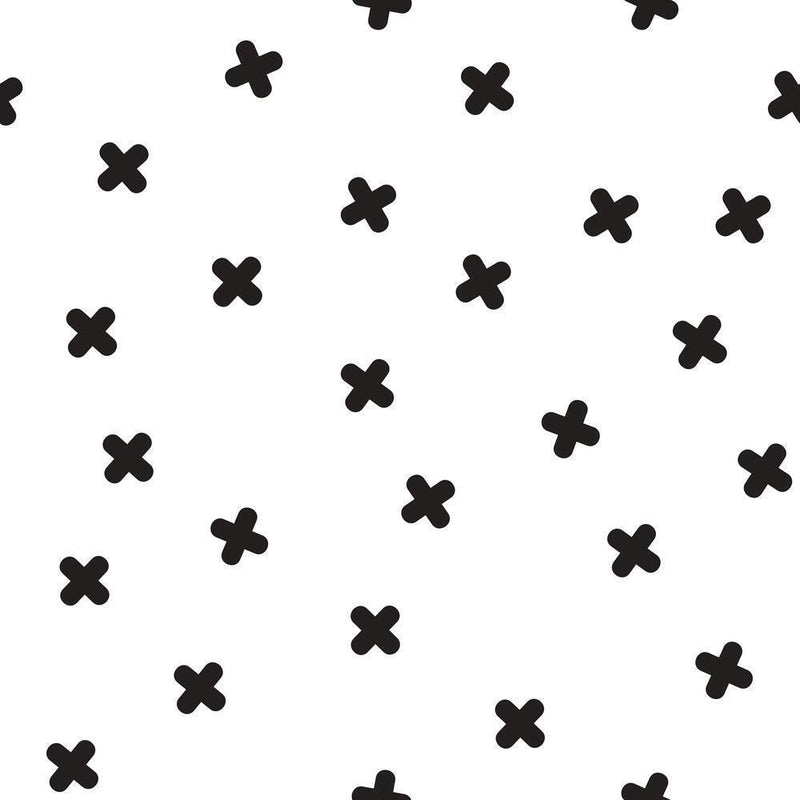 X Marks the Spot Peel and Stick Wallpaper Peel and Stick Wallpaper RoomMates Roll Black 