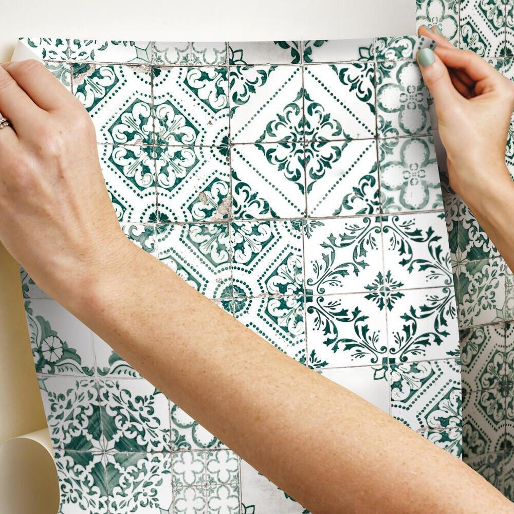 Mediterranean Tile Peel and Stick Wallpaper Peel and Stick Wallpaper RoomMates   