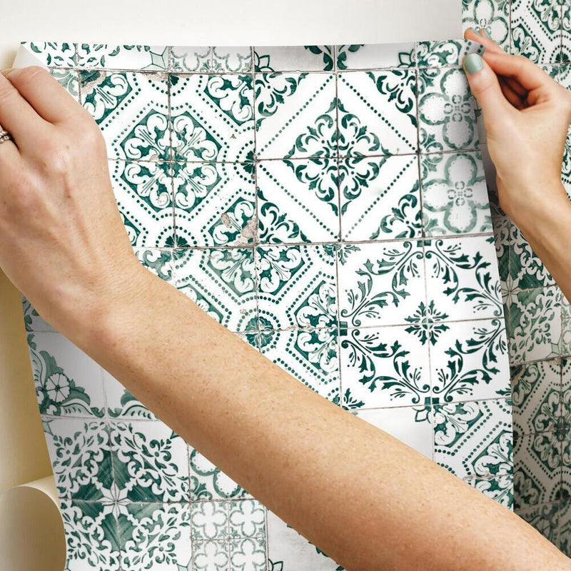 Mediterranean Tile Peel and Stick Wallpaper Peel and Stick Wallpaper RoomMates   
