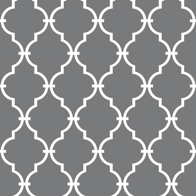 Modern Trellis Peel and Stick Wallpaper Peel and Stick Wallpaper RoomMates Roll Gray 
