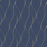 Wave Ogee Peel and Stick Wallpaper Peel and Stick Wallpaper RoomMates Roll Navy 