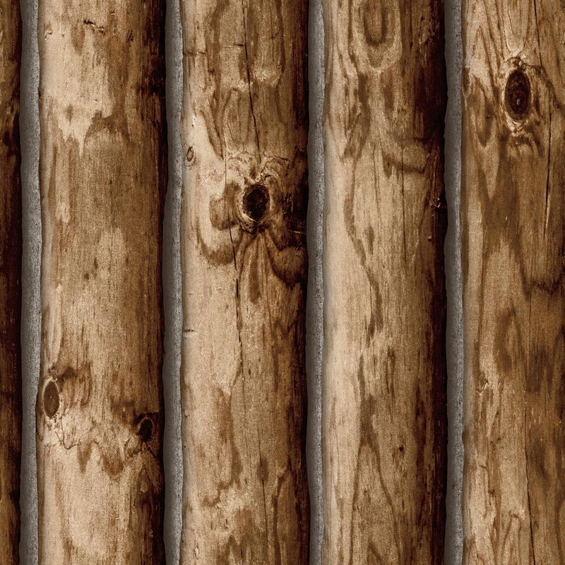 Cabin Logs Peel and Stick Wallpaper Peel and Stick Wallpaper RoomMates Sample  
