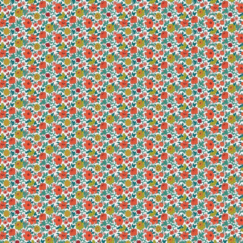 Floral Ditzy Vine Peel and Stick Wallpaper Peel and Stick Wallpaper RoomMates Sample Red 