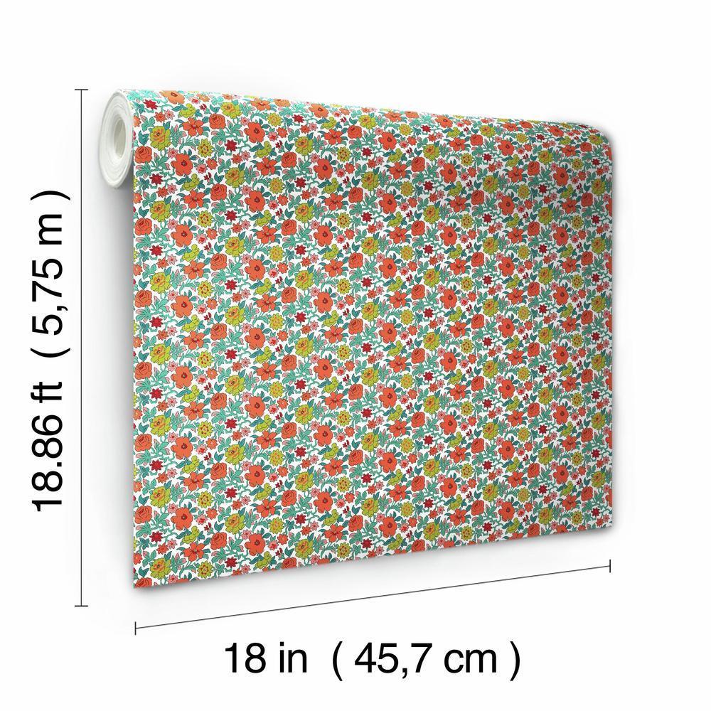 Floral Ditzy Vine Peel and Stick Wallpaper Peel and Stick Wallpaper RoomMates   