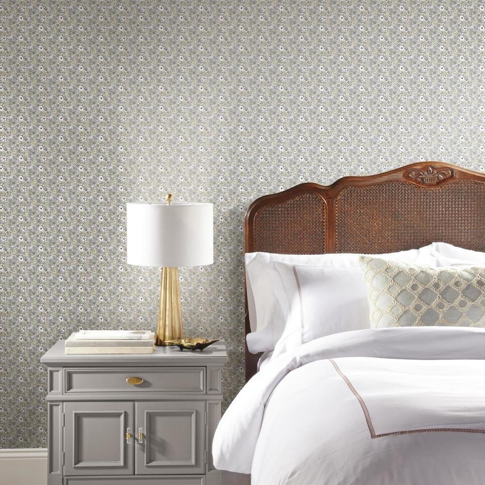 Floral Ditzy Vine Peel and Stick Wallpaper Peel and Stick Wallpaper RoomMates   