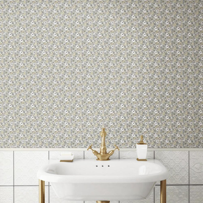 Floral Ditzy Vine Peel and Stick Wallpaper Peel and Stick Wallpaper RoomMates   