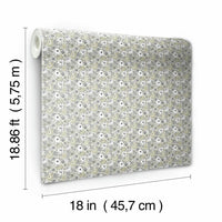 Floral Ditzy Vine Peel and Stick Wallpaper Peel and Stick Wallpaper RoomMates   