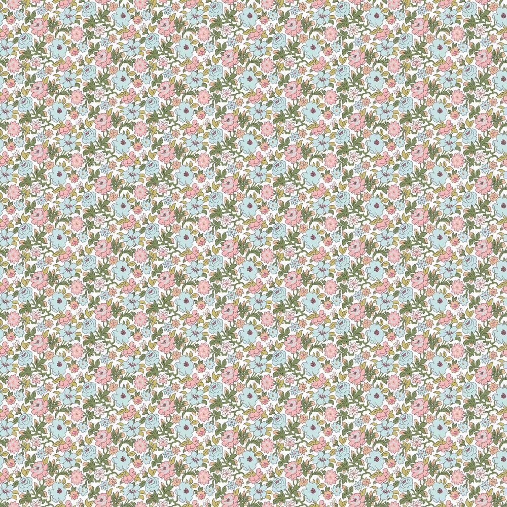 Floral Ditzy Vine Peel and Stick Wallpaper Peel and Stick Wallpaper RoomMates Sample Pink 