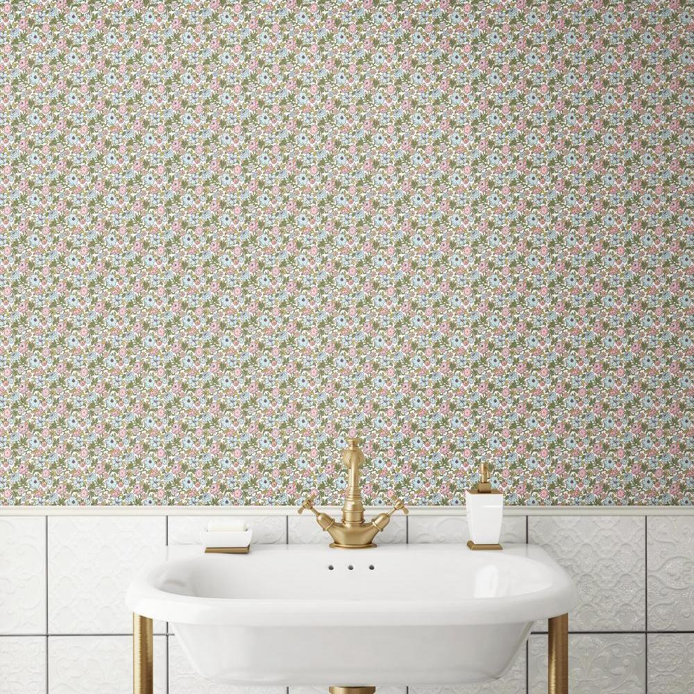 Floral Ditzy Vine Peel and Stick Wallpaper Peel and Stick Wallpaper RoomMates   
