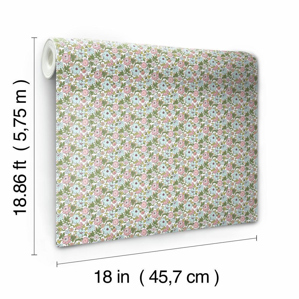 Floral Ditzy Vine Peel and Stick Wallpaper Peel and Stick Wallpaper RoomMates   