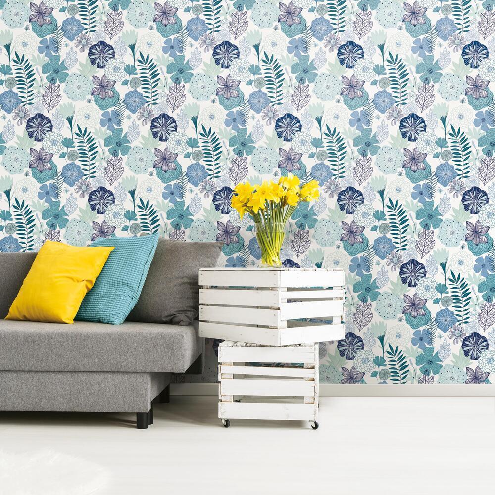 Perennial Blooms Peel and Stick Wallpaper Peel and Stick Wallpaper RoomMates   