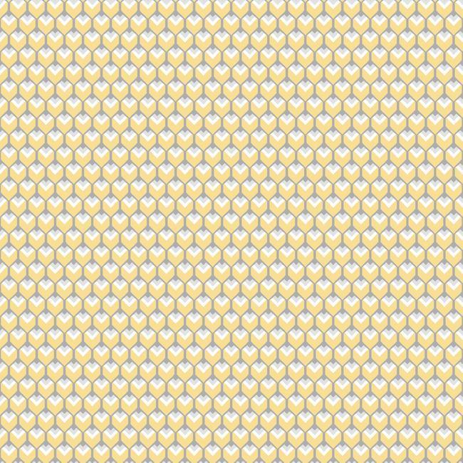 3D Petite Hexagons Peel and Stick Wallpaper Peel and Stick Wallpaper RoomMates Roll Yellow 