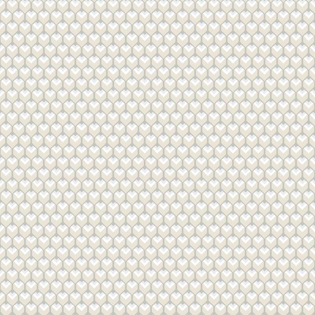 3D Petite Hexagons Peel and Stick Wallpaper Peel and Stick Wallpaper RoomMates Sample Beige 