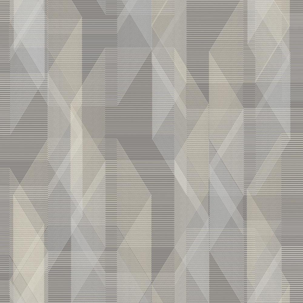 Debonair Geometric Peel and Stick Wallpaper Peel and Stick Wallpaper RoomMates Roll Gray 