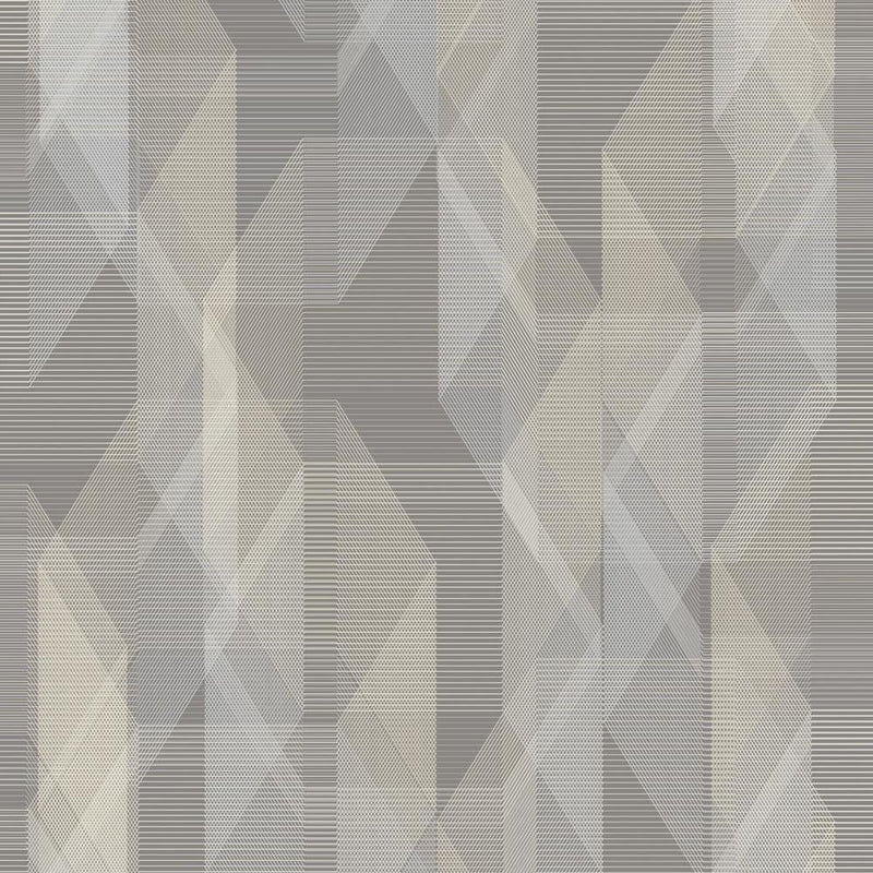 Debonair Geometric Peel and Stick Wallpaper Peel and Stick Wallpaper RoomMates Roll Gray 