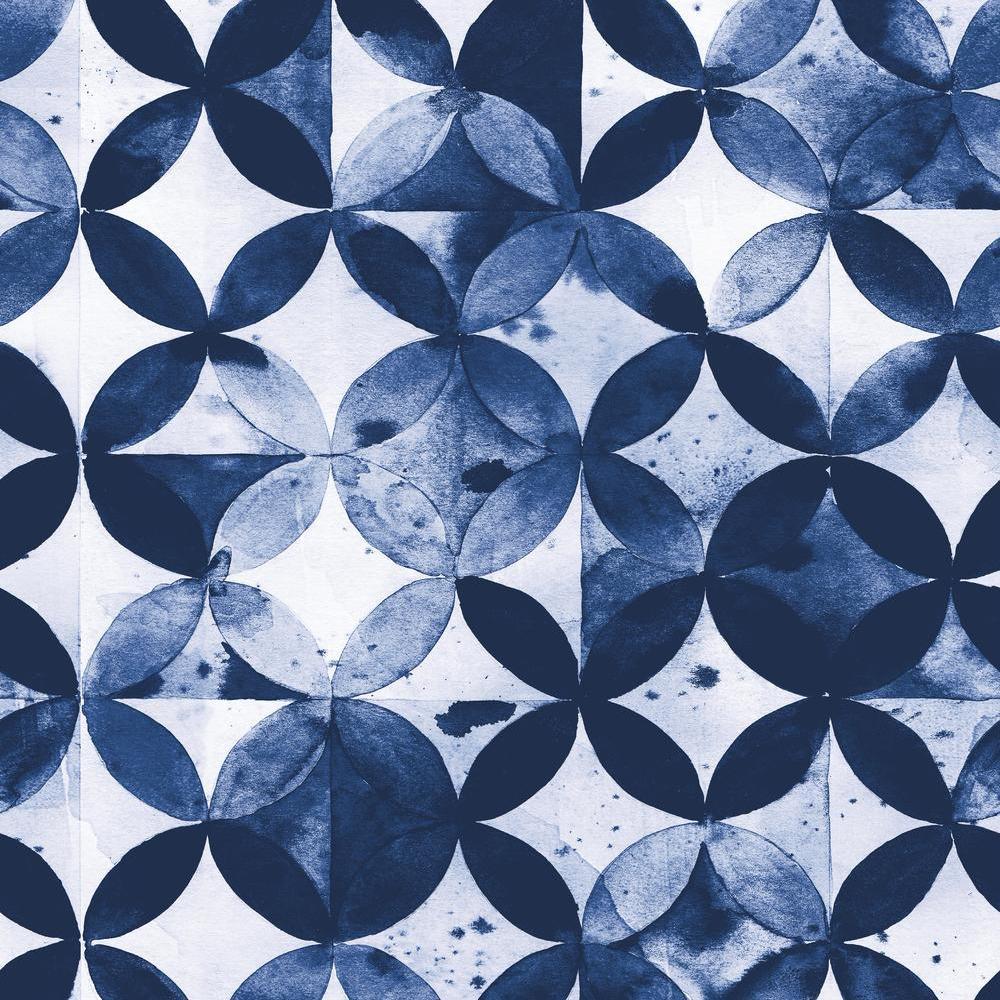 Paul Brent Moroccan Tile Peel and Stick Wallpaper Peel and Stick Wallpaper RoomMates Roll Blue 