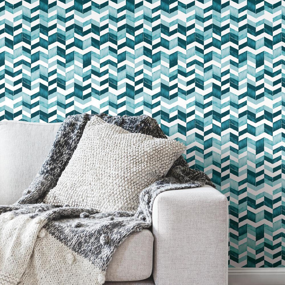 Paul Brent Watercolor Chevron Peel and Stick Wallpaper Peel and Stick Wallpaper RoomMates   