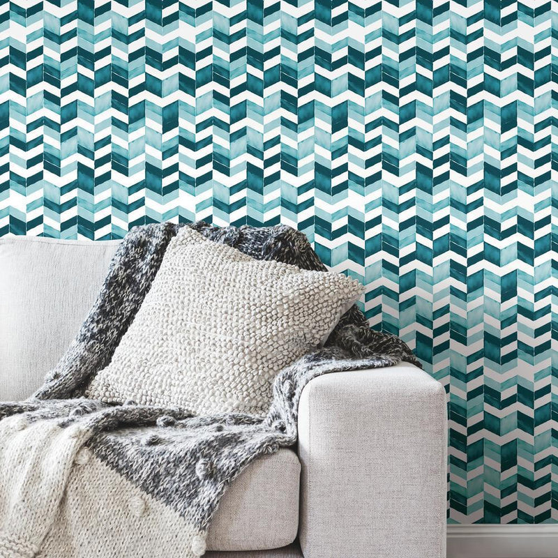 Paul Brent Watercolor Chevron Peel and Stick Wallpaper Peel and Stick Wallpaper RoomMates   