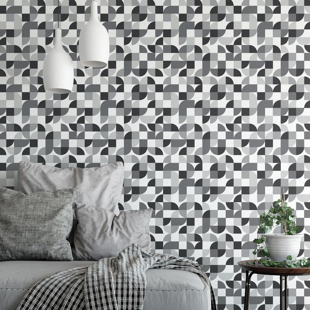 Mid-Century Geometric Peel and Stick Wallpaper Peel and Stick Wallpaper RoomMates   
