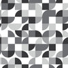 Mid-Century Geometric Peel and Stick Wallpaper Peel and Stick Wallpaper RoomMates Roll Black 
