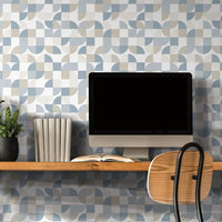 Mid-Century Geometric Peel and Stick Wallpaper Peel and Stick Wallpaper RoomMates   