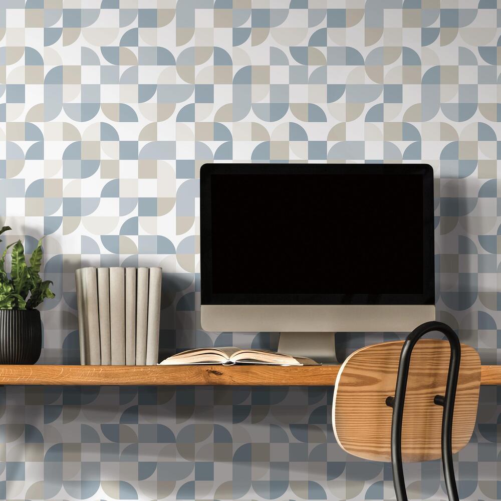 Mid-Century Geometric Peel and Stick Wallpaper Peel and Stick Wallpaper RoomMates   