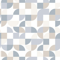 Mid-Century Geometric Peel and Stick Wallpaper Peel and Stick Wallpaper RoomMates Roll Blue 