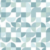 Mid-Century Geometric Peel and Stick Wallpaper Peel and Stick Wallpaper RoomMates Roll Green 