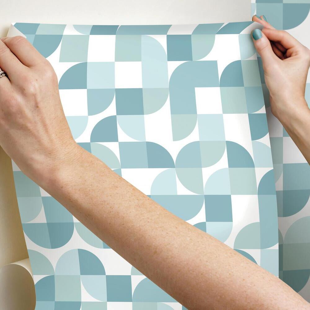 Mid-Century Geometric Peel and Stick Wallpaper Peel and Stick Wallpaper RoomMates   